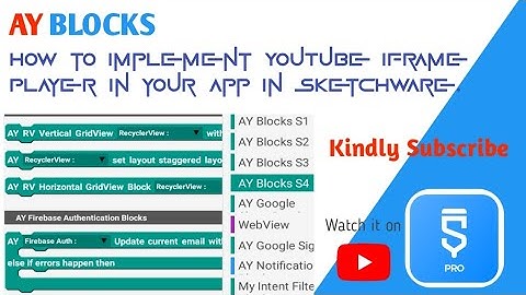 New YouTuber Player IFrame Player In Sketchware Pro #sketchware_pro #ay_blocks #sk_pro