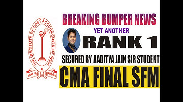ALL INDIA RANK 1 IN CMA FINAL