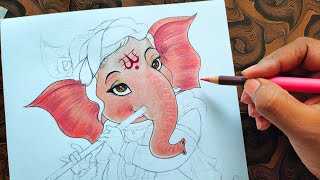 Ganesha drawing /Colour blending secret Technique for beginners #arttricks #arthack
