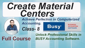 How To Create Material Center In BUSY Software | Material Center With Detail