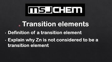 13.1 Transition elements (HL)