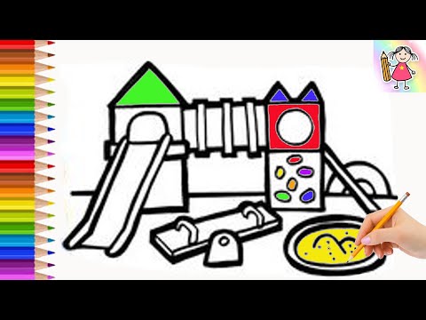 Bolalar uchun bolalar slaydlar chizish| Drawing children's slide for children| Рисуем детскую горку