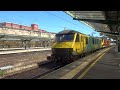 The x2 Class 90 Freightliner Nos.90049+90007 with Rail Containers was stopped onto P3 at Carlisle.