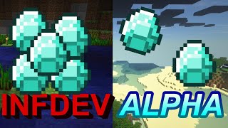 Are Diamonds More Rarer in Minecraft Infdev or Alpha