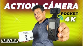 Câmera de Ação 4K POCKET Cam Wi-Fi (Mini Sports Cam) câmera boa e barata | REVIEW PT-BR