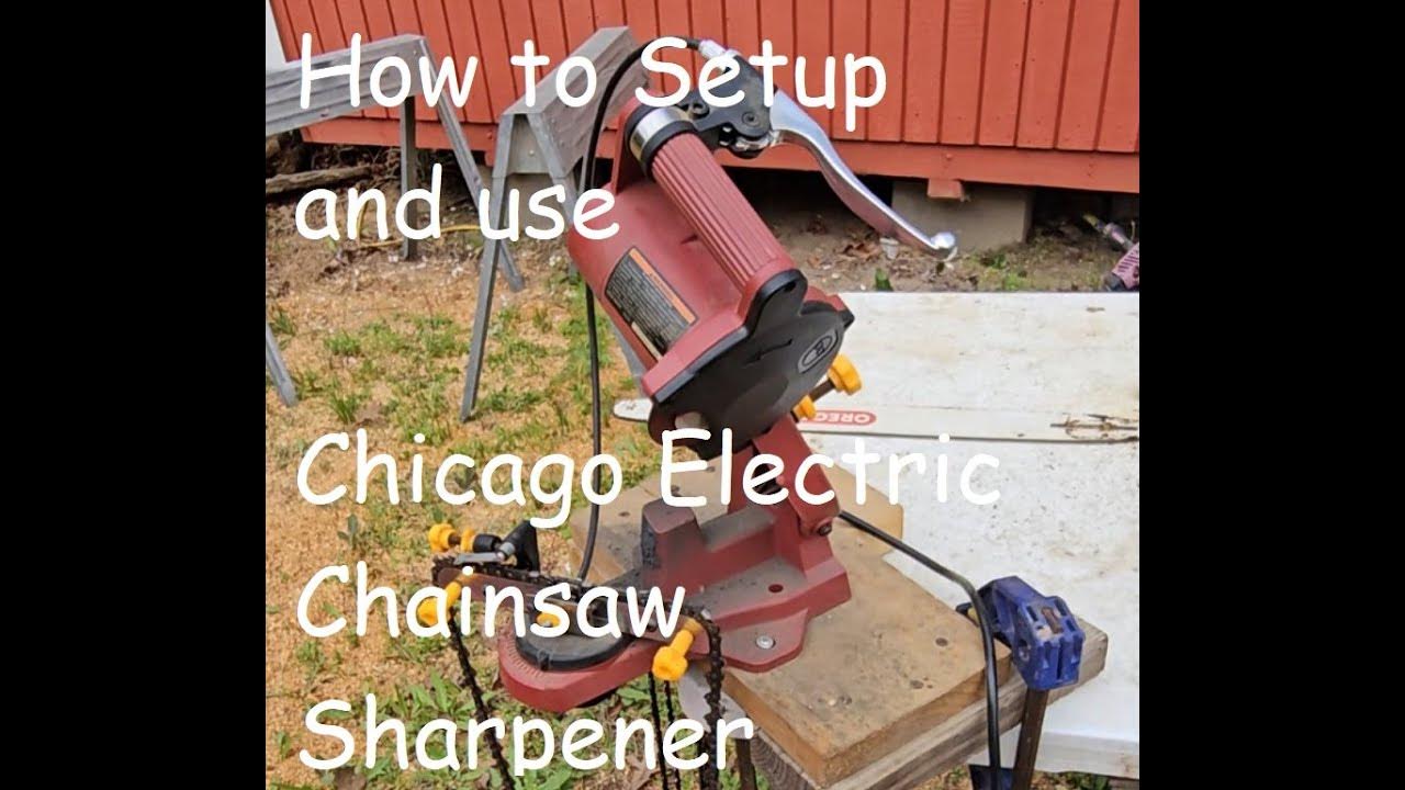 How To Setup and Use a Chicago Electric Chainsaw Sharpener. YouTube