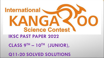 IKSC Junior paper 2022, Q11-20 solved solutions #iksc #junior #class9 #class10 #paper2022