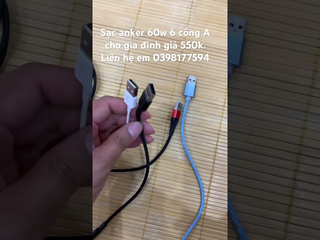 Sạc anker 60w 6 cổng USB A cho gia đình giá 550k. Liên hệ em 0398177594