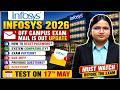 Infosys 2026 Off Campus Exam Mail Out | Infosys SP/DSE hiring 2026 | Infosys coding questions
