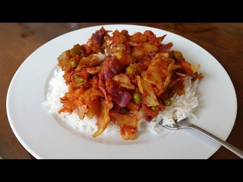 Potato Pea Onion Cabbage Carrot Sabzi Recipe - Indian Food