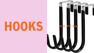 4 Pack Over The Door Hooks | Scratch-Free Heavy Duty Door Hangers for Home Storage