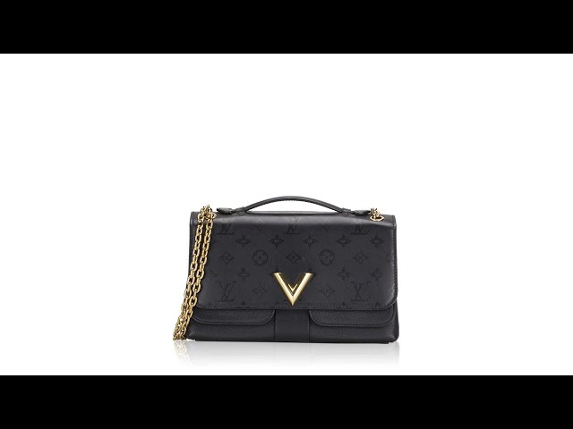 LOUIS VUITTON Monogram Cuir Plume Ecume Very Chain Bag Rubis Red