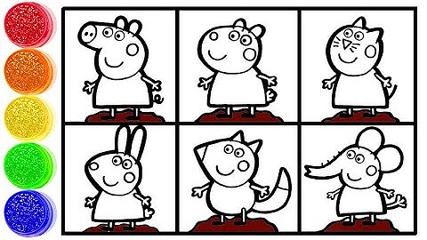 How to Draw Peppa Pig and Friends Jumping in Muddy Puddles Together!