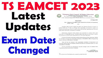 TS EAMCET 2023 LATEST UPDATES REGARDING RESCHEDULED EXAM DATES