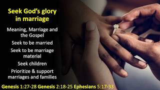Genesis 2:18-25 | Ephesians 5:17-33 | Seek God's glory in marriage | Thomas Dreyer | 12 April 2026