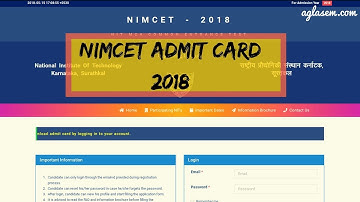 NIMCET 2018 Admit Card Released | Important Instructions