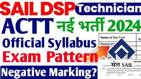 SAIL Durgapur ACTT Official Syllabus 2024, SAIL ITI Technician Exam Syllabus 2024, SAIL Exam Pattern