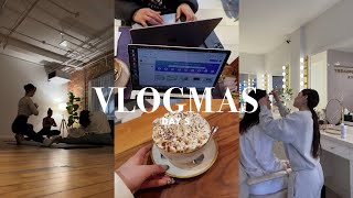 VLOGMAS DAY 5: coffee shop work sesh, yoga class, my first brow lamination!!