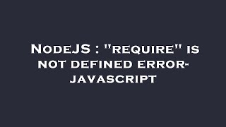 nodejs : 