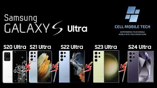 Samsung Galaxy S20 Ultra, S21 Ultra, S22 Ultra, S23 Ultra and S24 Ultra