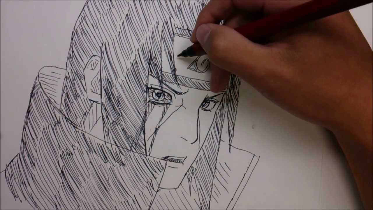 Naruto ８分でイタチ描いてみた Speed Drawing Itachi Youtube