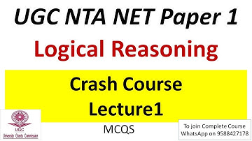 Logical Reasoning | Crash Course Lecture 1 | UGC NET 2022 Paper 1