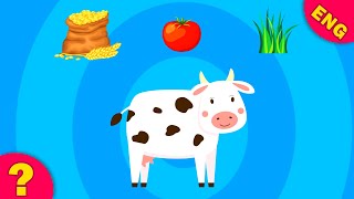 What do farm animals eat? Learn farm animals for kids