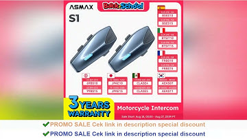 ASMAX S1 Helmet Intercom Global Version Motorcycle Mesh Group Intercom Voice Control Multi-audio Blu