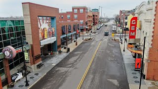 Drone video shows streets at 18th and Vine deserted as stay-at-home order goes into effect Tuesday