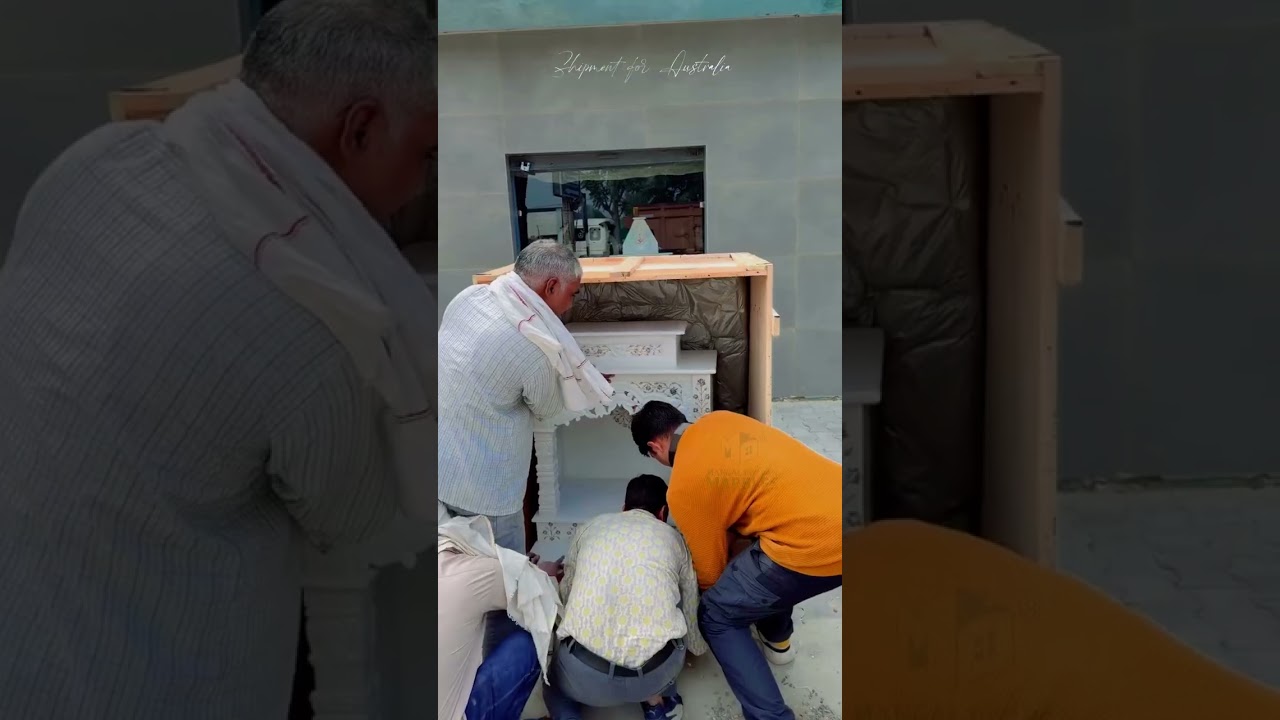 Small Size Inlay Work White Marble Temple Shipment for Australia.