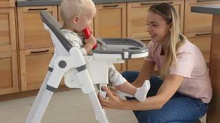 Cochildor 3 In 1 High Chair With Adjustable Heights, Tray, Footrest, Backrest And Lockable Wheels