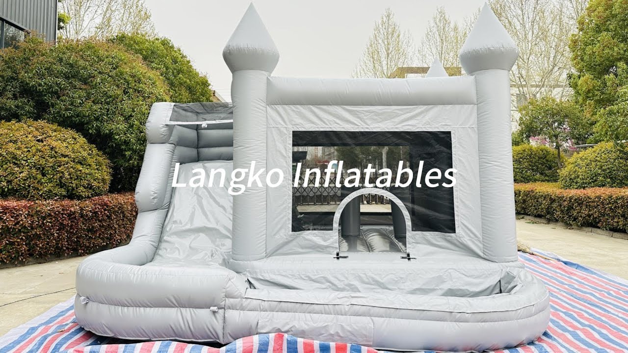 Inflatable Combo Jump House Party Gray Inflatable Bounce House Slide