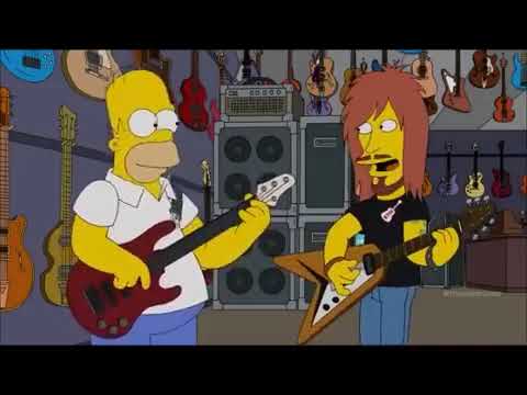 Homer Simpson play bass