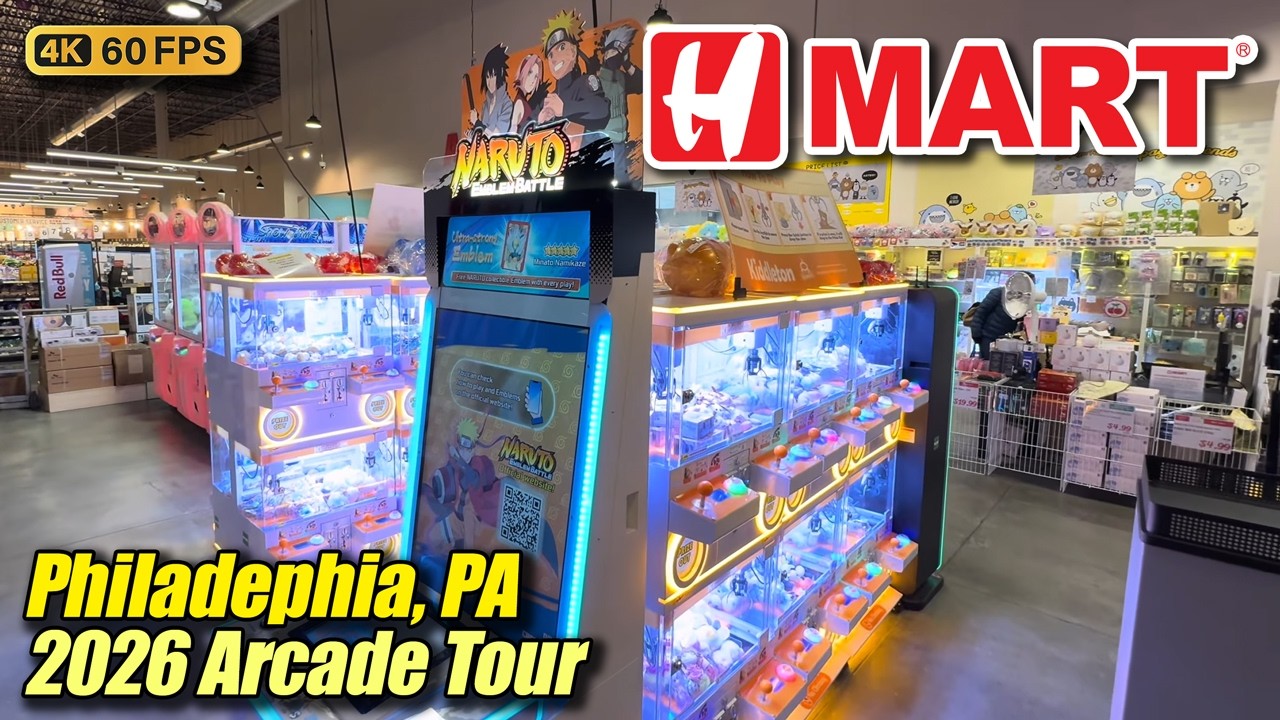 H Mart (Philadelphia PA), January 2026 arcade tour, new 4K full walkthrough