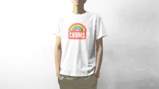 CHUMS（チャムス） レインボー ロゴTシャツ メンズ チャムス 半袖 プリント ボートロゴ アウトドア 虹 雲 ペンギン ブランド 夏フェス レディース CH01-1036 mv153