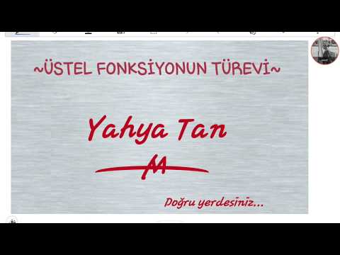 ÜSTEL FONKSİYONUN TÜREVİ