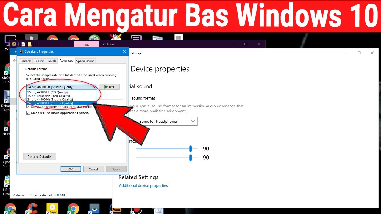 Cara Mengatur Bass di Laptop Windows 10