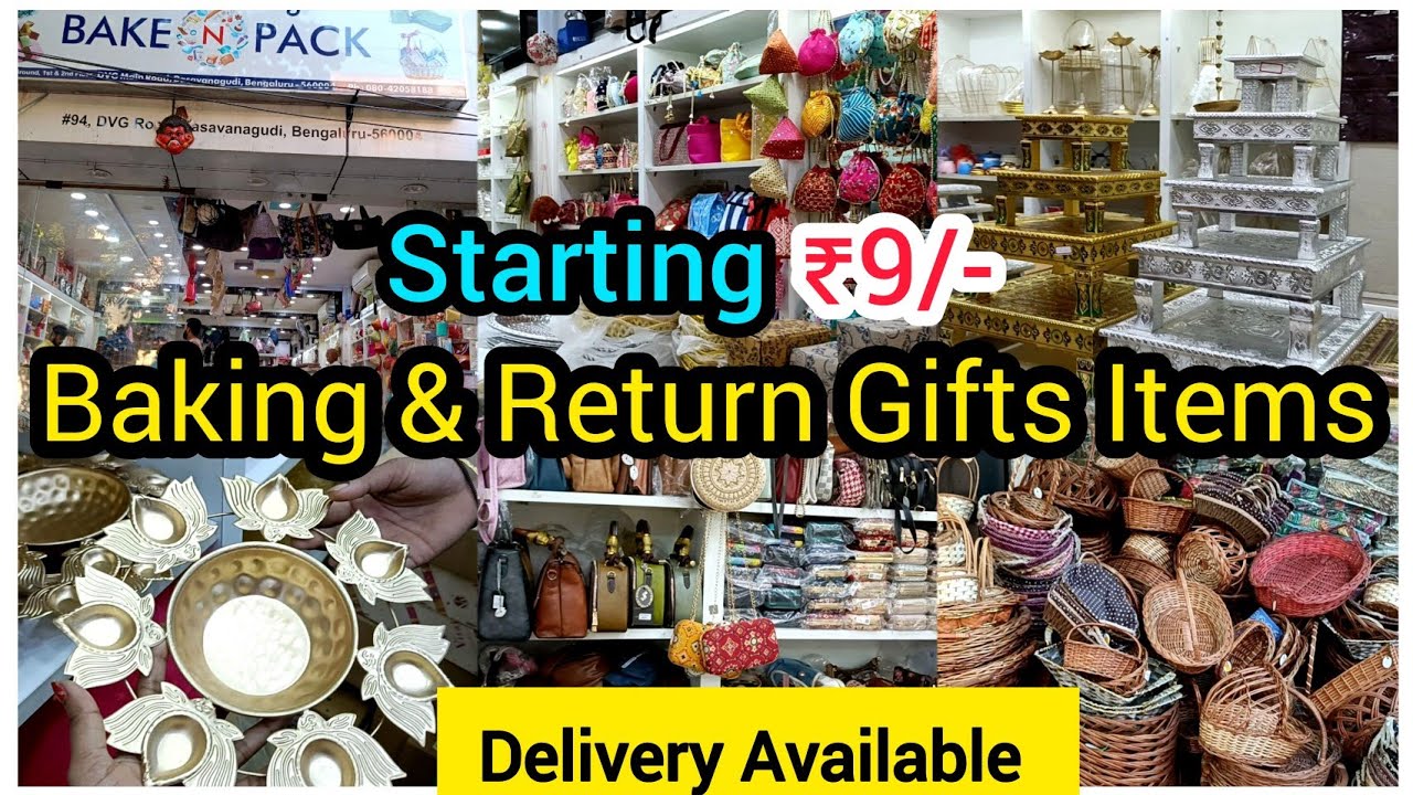 Bangalore Wholesale & Retail Return Gifts & Baking , Package Items