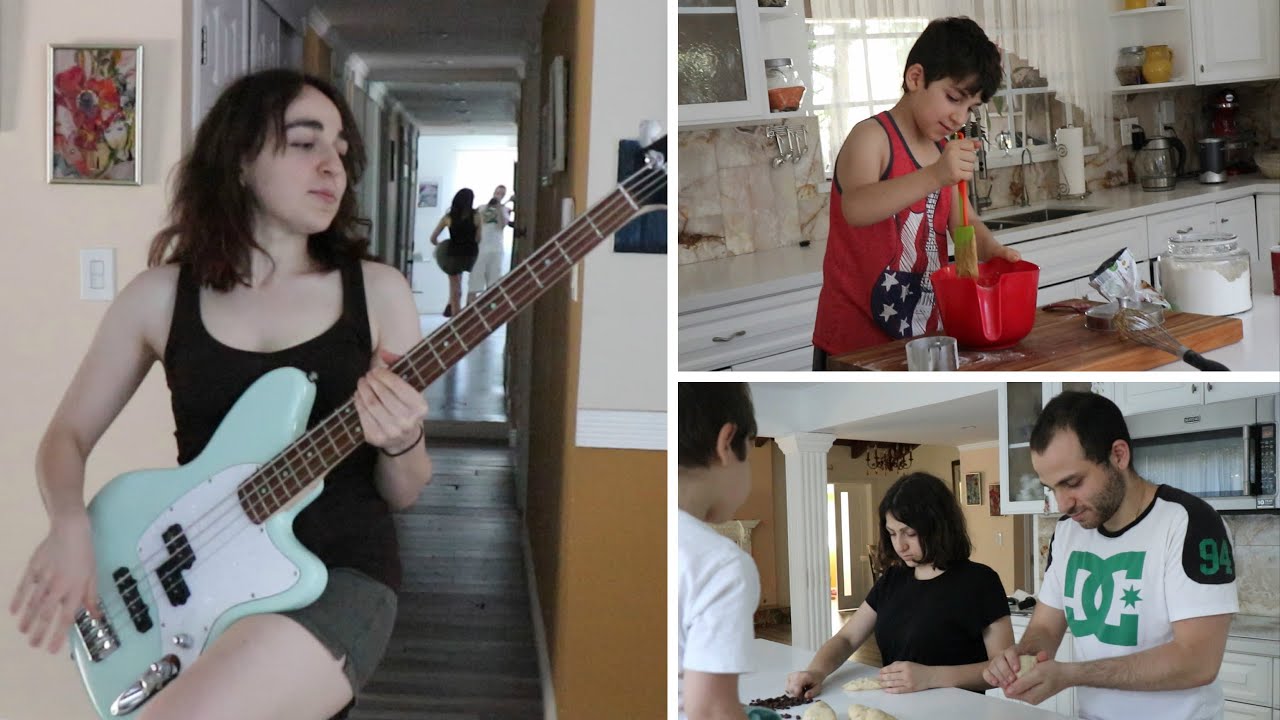 The Boys Make Dessert - Lilyth's New Bass Guitar - Heghineh Family Vlogs