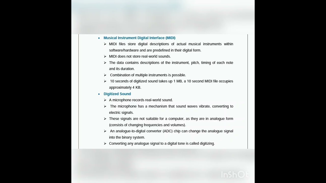 Musical instrument Digital Interface (MIDI)
