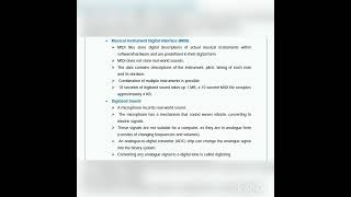 Musical instrument Digital Interface (MIDI)