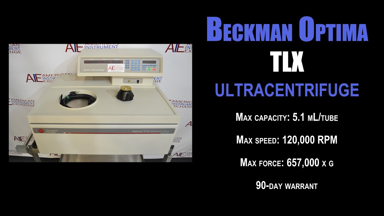 Beckman Optima TLX Benchtop Ultracentrifuge (1271AA CENTRI) YouTube