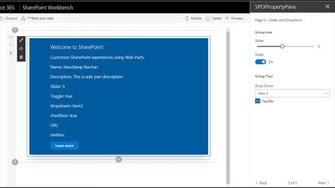 Web part property pane