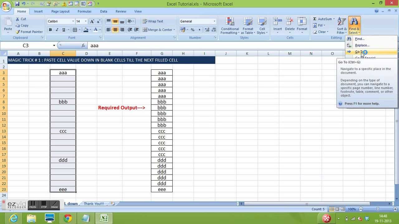 excel-magic-trick-1-copy-cell-value-and-paste-down-the-cells-till-next-filled-cell-youtube