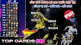 TOP CARD #15| TOP CẦU THỦ ĐÁNG SỬ DỤNG TỪNG VỊ TRÍ TỪNG MỨC GIÁ FC MOBILE SAU CẬP NHẬT TOTS