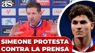 Simeone EXPLOTA DE NUEVO contra la prensa por las DUDAS sobre JULIÁN ALVAREZ