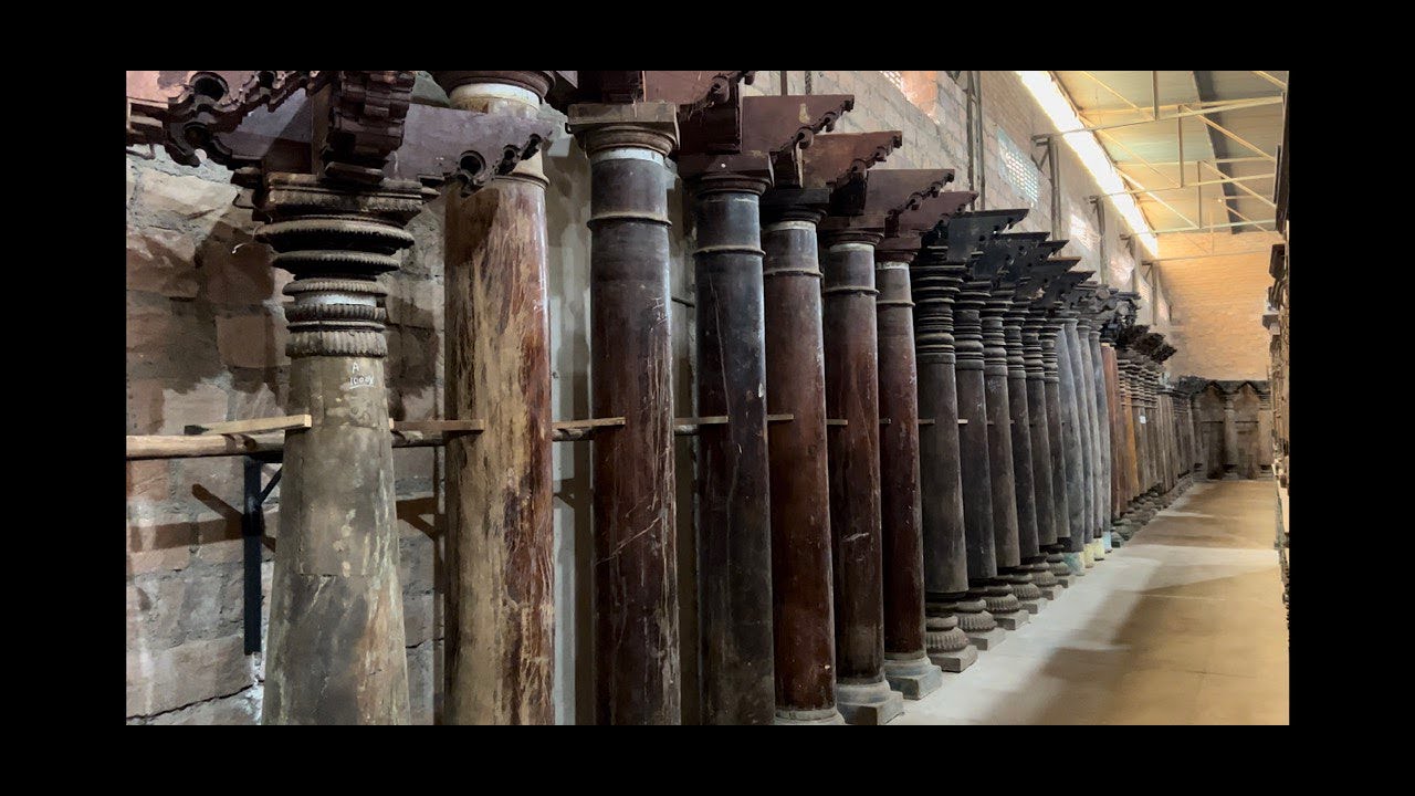 Largest Vintage Old Columns Pillars, Indian Architecture, Modern Interior,  contemporary interior