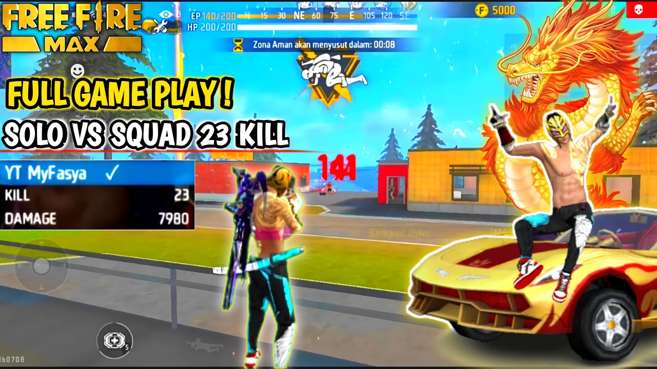 SOLO VS SQUAD 23 KILL FULL GAME PLAY FREE FIRE MAX 🔥 - YouTube