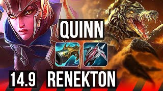 QUINN vs RENEKTON (TOP) | Rank 5 Quinn, 6k comeback, 43k DMG | JP Grandmaster | 14.9