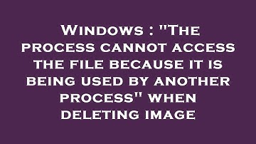 Windows : "The process cannot access the file because it is being used by another process" when dele